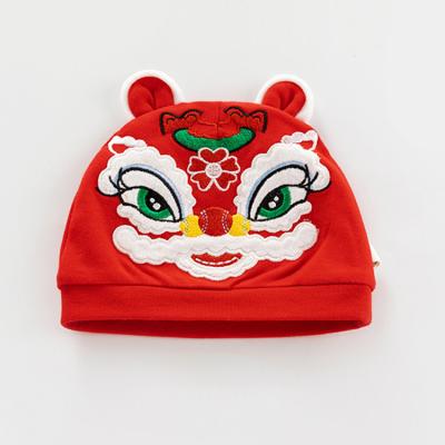 China Soft 6-12 Months Baby Hat Spring and Autumn Pure Cotton Newborn Baby Hat Neonatal Red Tiger Head Hat for sale