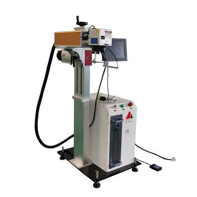 China Programmable 30W fiber laser flight machine online tracking equuip to production automatic laser marking application CE ISO9001 for sale