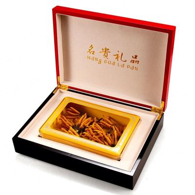 China High Quality Red Cordyceps Cordyceps Sinensis Wooden Vintage Medicine Storage Box Packing Box Gift for sale