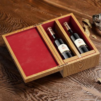 China Recyclable Vintage Custom Private Label 1 2 Slot Portable Cherry Wood Gift Box Wine Box With Handle Wine Collection Box for sale