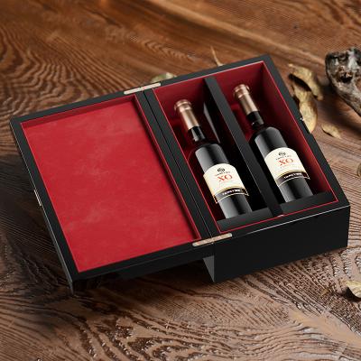 China Luxury Wine Box Factory Direct Sales Wooden High End Wine Bottle Packaging Double Wine Gift Box Custom Logo for sale