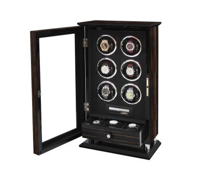 China Mabuchi Motor Big Brand Motor Watch Winder Wooden Automatic Display Shaker 3 Watch Storage 4 6 Slot Adjustable Light Rolling Speeds for sale