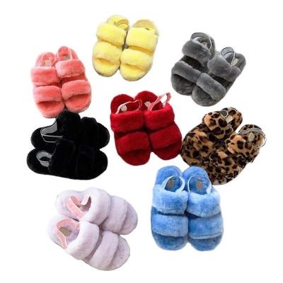 China Custom Fashion Trend Faux Fur Slide Thick Hairy Soft Comfortable Soft Bedroom Sandals Indoor Hairy Slippers For Women for sale