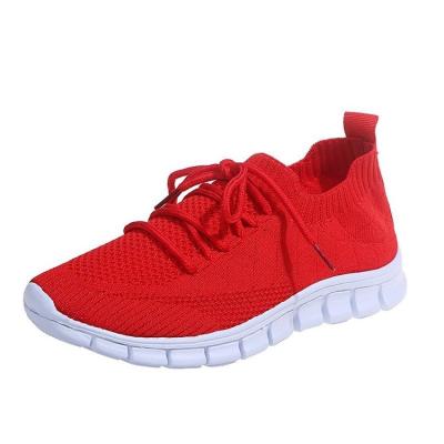 China Fashion trend custom new arrive plain sneakers knit casual sport running shoes for women and men for sale