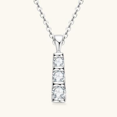 China Office/Wholesale High End Designed Diamond S925 Sterling Silver Plated 18K Gold Moissanite Career Women's Necklaces for sale