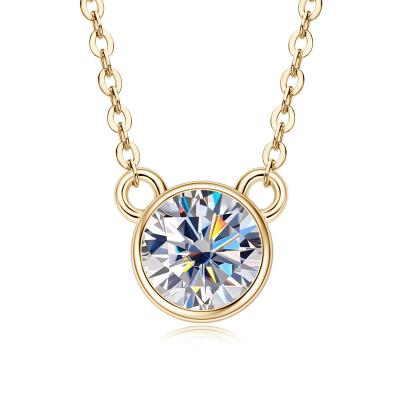 China Wholesale FASHIONABLE Moissanite Diamond Necklace Bear Bubble Pendant for sale