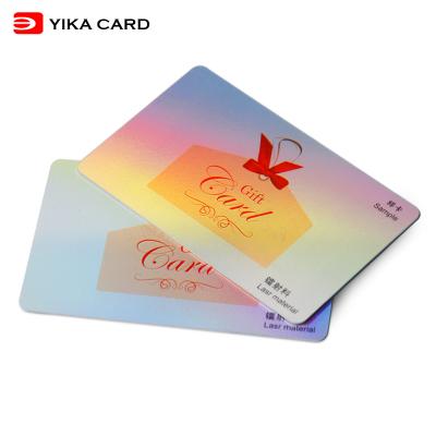 China Waterproof Plastic Laser Business Card Custom Printed Laser Lamination Finish Plastic Business Card With Rainbow Look for sale