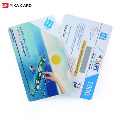 China High Quality And Good Size Credit Card Price Plastic Card Plastic Scratch Waterproof Off Recharge Prepaid Card Printing for sale