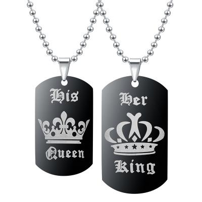 China Hot New FASHIONABLE Crown Tags Stainless Steel Necklace Valentine's Day Gifts To Europe And USA for sale