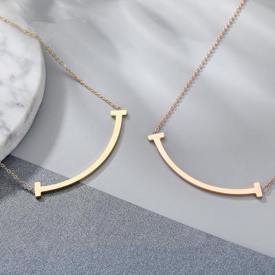 China Tiktok hot tide smile fashion new simple necklace women's fashion temperament ornaments niche clavicle chain for sale