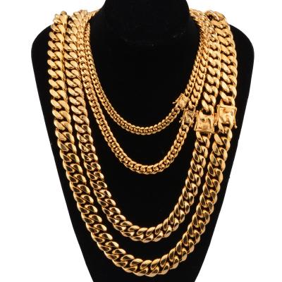 China Pride Stainless Steel Lead Free Nickel Free Mens Chain Necklaces Gold Chunky Tap Button Necklace Big Long Hip Hop Chain Hip Hop Chain for sale