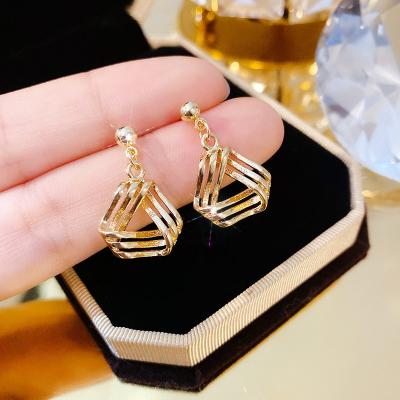 China 925 Silver TRENDY Maze Retro Needle Ear Stud Earrings Europe and the United States Hong Kong Style for sale