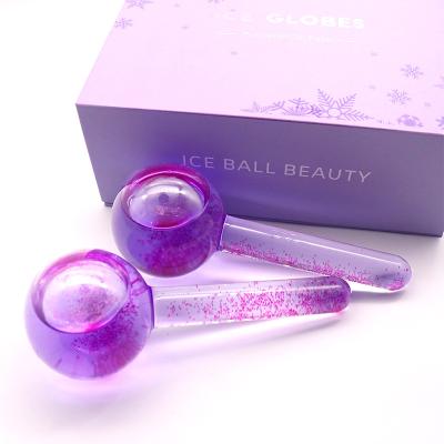 China Free Sample Purple Blue Pink Ice Anti-Puffiness Face Beauty Equipment Custom Eyeball Magic Eyeball Massager for sale