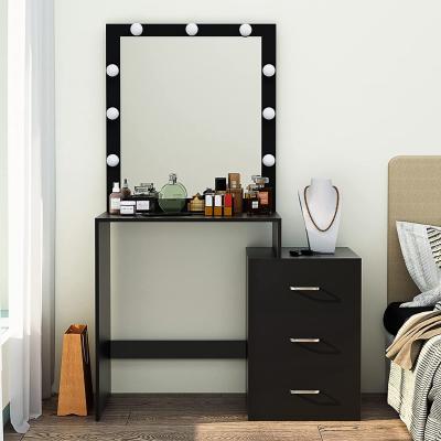 China Storage Bedroom Furniture Set Modern Design Wooden Dresser Dresser Dresser With Led Mirror for sale