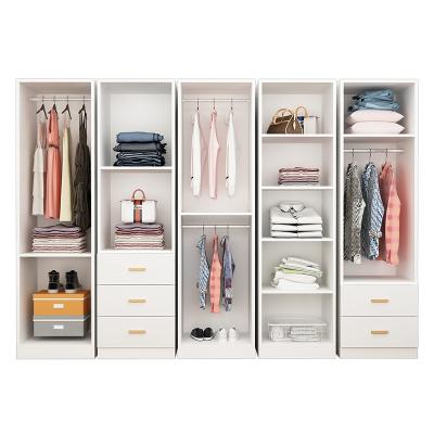 China Customized Contemporary Particleboard Wall Storage Organizer Walk In Closet Wardrobe Bedroom Furniture for sale