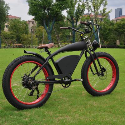 China EU Market 26Inch Aluminum Alloy Double Fork Suspension 500w BAFANG Rear Motor Fat Bike Electric Bikes for sale