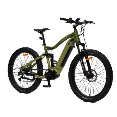 China Aluminum alloy 27.5 inch full suspension mid drive 250 500w mountain electric bike bicycle with bafang M400 500 600 for sale