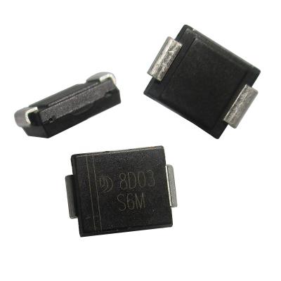 China Universal smart appliances diode S6MC SMC DO-214AB S6M SMD 1KV 6A free goods in stock for sale