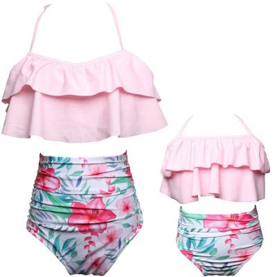 China Breathable Mommy and Me Matching Swimwear 2022 Fashion Girls Family Outfits Family Swimming Suit Beachwear Kids Fitness Swimwear for sale