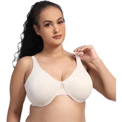 China QUICK DRY Plus Size Women Cotton Lace Bra Bow Decoration Push Up Bra Full Coverage Cups Size Large Padded Woman Plus Size Bra for sale