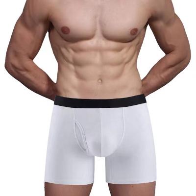 China High Quality Mens Cotton Classic Solid Stretch Antibacterial Briefs Open Pocket Mens Boxers Shorts Fly Underwear for sale