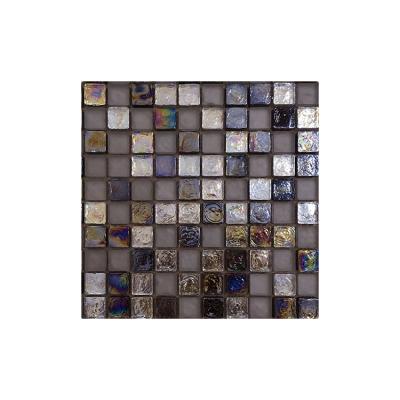 China Good Quality Square Iridescent Glass Parquet Moroccan Mosaic Slab for sale