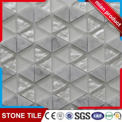 China Parquet Vidrepur mix stone glass mosaic slab for kitchen backsplash for sale