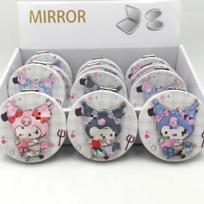 China Mini Hello k/t Mirror Lit Glitter Oil in the Mirror Folding Mirror Small Makeup for sale