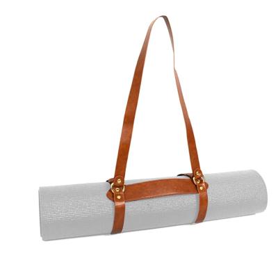 China Outdoor Leather Yoga Mat Holder Adjustable Blanket Strap Yoga Mat Carrier Sling Personalized Leather for sale