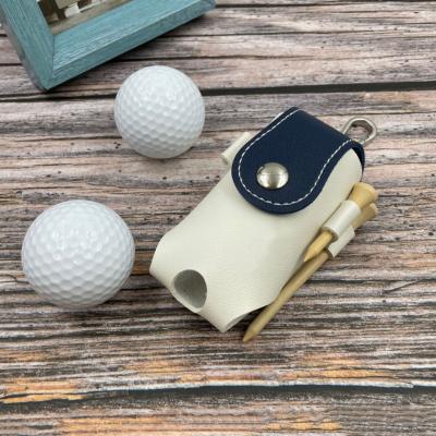 China Holder Smart PU Golf Balls Golf Ball Bag Protector Portable Golf Ball Pouch Leather Golf Tee Holder Organizer with Hanging Clasp for sale