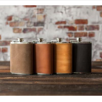 China Hot-selling leather whiskey flask hip flask leather flask case whiskey sleeves for sale