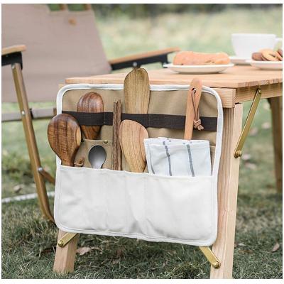 China Sustainable Camping Portable Cutlery Storage Bag Picnic Tableware Rack BBQ Storage Package Organizer for sale