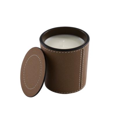 China Hot Sale Home Decoration PU Candle Holders Leather Bulk Candle Holder For Home Decor for sale