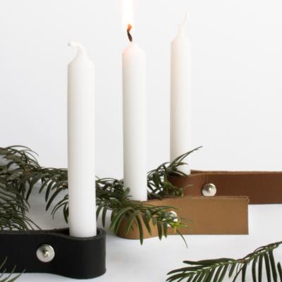 China Home Decorative Candle Holder Container Decoration Genuine Leather Candle Custom Packaging For Party Wedding for sale