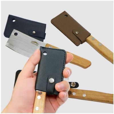 China Portable Customized Sheath Protective Case Stand Leather Camping Knife PU Knife Kitchen Knife Case for sale