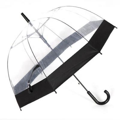 China Custom Wholesale High Quality Empty Dome Rainpproof Top Umbrella Transparent Transparent POE/PVC Handle Umbrella From Factory for sale