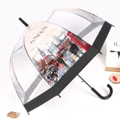 China Rainpproof China Factory OEM Promotion Advertising New Invention Wholesale Clear POE PVC Domed Transparent Umbrella for sale