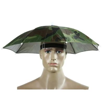 China Strong Windproof Foldable Camouflage Beach Hat Head Caps Fishing Hat Headwear Umbrella For Fishing Hiking Outdoor Camping Equipment for sale