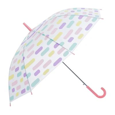 China Rainpproof Encourage Printing Kids Cheap Girl Custom Logo Clear Sombrilla Plastic PVC Umbrella For Promotion for sale