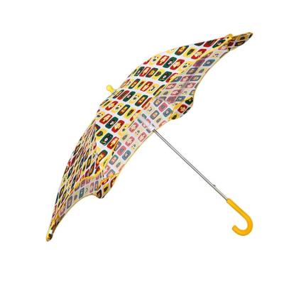 China Rainpproof Promotion Advertising Safety Logo Printing Advertising Promotional Flower Open Unique Shape Kid Children Custom Umbrella for sale