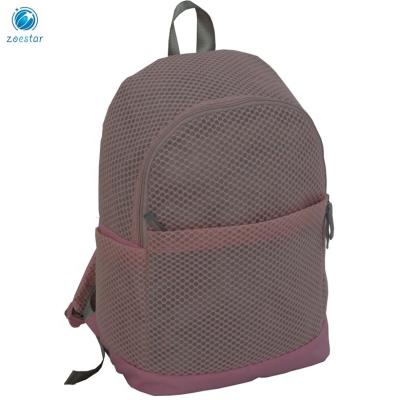 China Mesh Polyester Book Backpack Lightweight UNDETERMINED With Laptop Pocket Air Out Beach Recycling Bag for sale