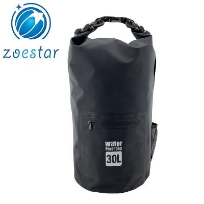 China PVC 500D Taupaulin Tote Backpacks Waterproof 30L Rolltop Ocean Pack Dry Bag Sealed Drysack for Fishing Boating Surfing Hiking Kayaking for sale