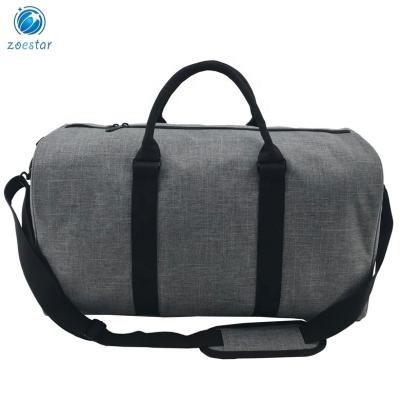 China Fashion Sport Gym Fleece Shoulder Bag With Shoe Compartment Weekend Overnight Travel Tote Bag for sale