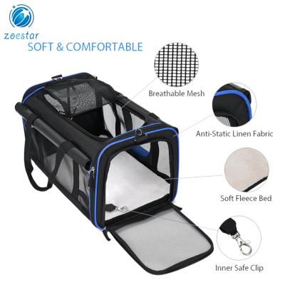 China Breathable Expandable Handle Travel Carrier Rolls Airline Approved Soft Sided Pet Carrier Bag for sale