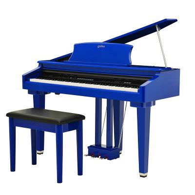 China High Gloss 88 Hammer Digital Mini Grand Piano Action Blue Piano With Bench for sale