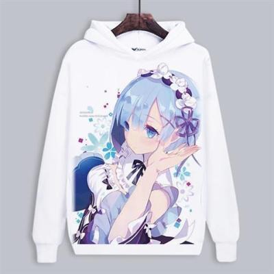 China Anti-wrinkle 24 style about zero Ram Rem Emilia Japan anime figure clothes printed student kid hoodies and sweatshirts for sale