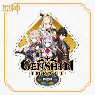 China Promotion gift/New Genshin multiple impact figure 16cm main chain holder acrylic dishes ornament zhongli Keqing Xiao kazuha hutao game main chain gift for sale