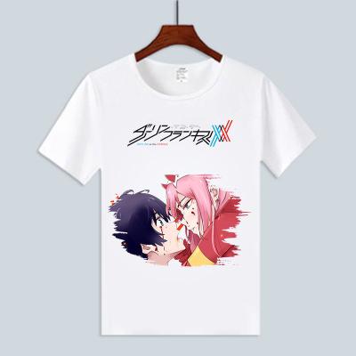 China Anti-wrinkle Anime Beauty T-shirt White Summer Stability T-shirt Anime Tops Comfortable Ordinary Scrunchie in FRANKXX for sale