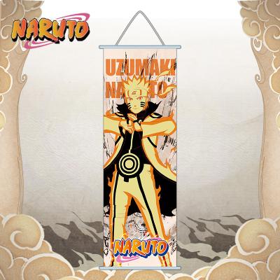 China Contemporary anime narutos wall hanging scrolls posters Uzumaki silk fabrics posters for sale