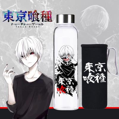 China Viable Anime 550ml Glass Water Bottles Character Printed For Fans Comicon Gift Narutos One Piece Decanter for sale